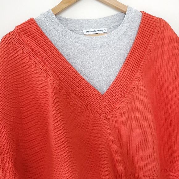 Alexander Wang Mixed Media Layering Crewneck Pullover Knit Sweater - Picture 4 of 15